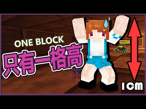 【憂比】Minecraft ：當世界只有一格高 會是怎樣的體驗?!