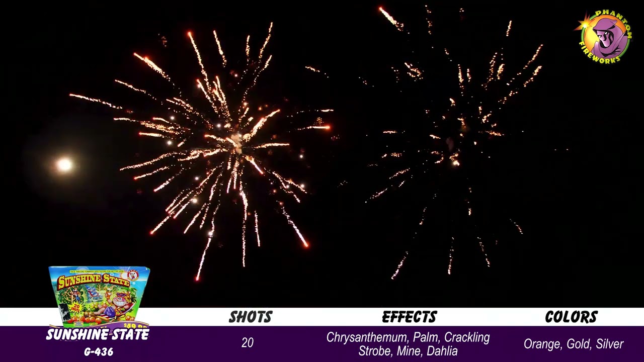 G-436) Sunshine State 20 Shot (Case Pack: 4/1) | Phantom Fireworks