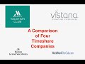 Timeshare Comparison guide among Hilton, Marriott, Worldmark, and Vistana