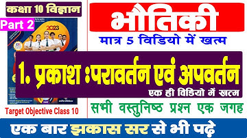 Target Objective Class 10 | प्रकाश : परावर्तन एवं अपवर्तन (Light : Reflection And Refraction)