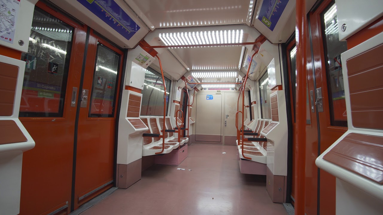 Spain, Madrid, Metro ride from El Capricho to Almeda de Osuna, 4X ...
