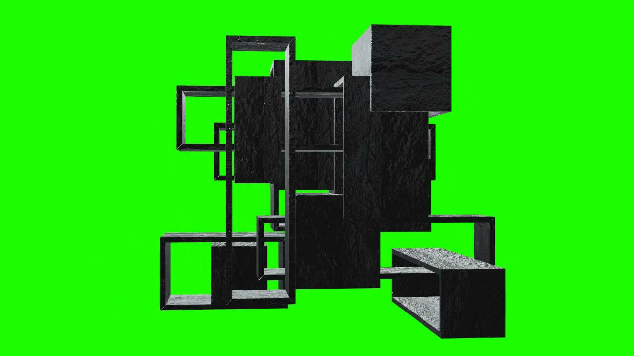 abstract metalic box in green screen free stock footage - YouTube