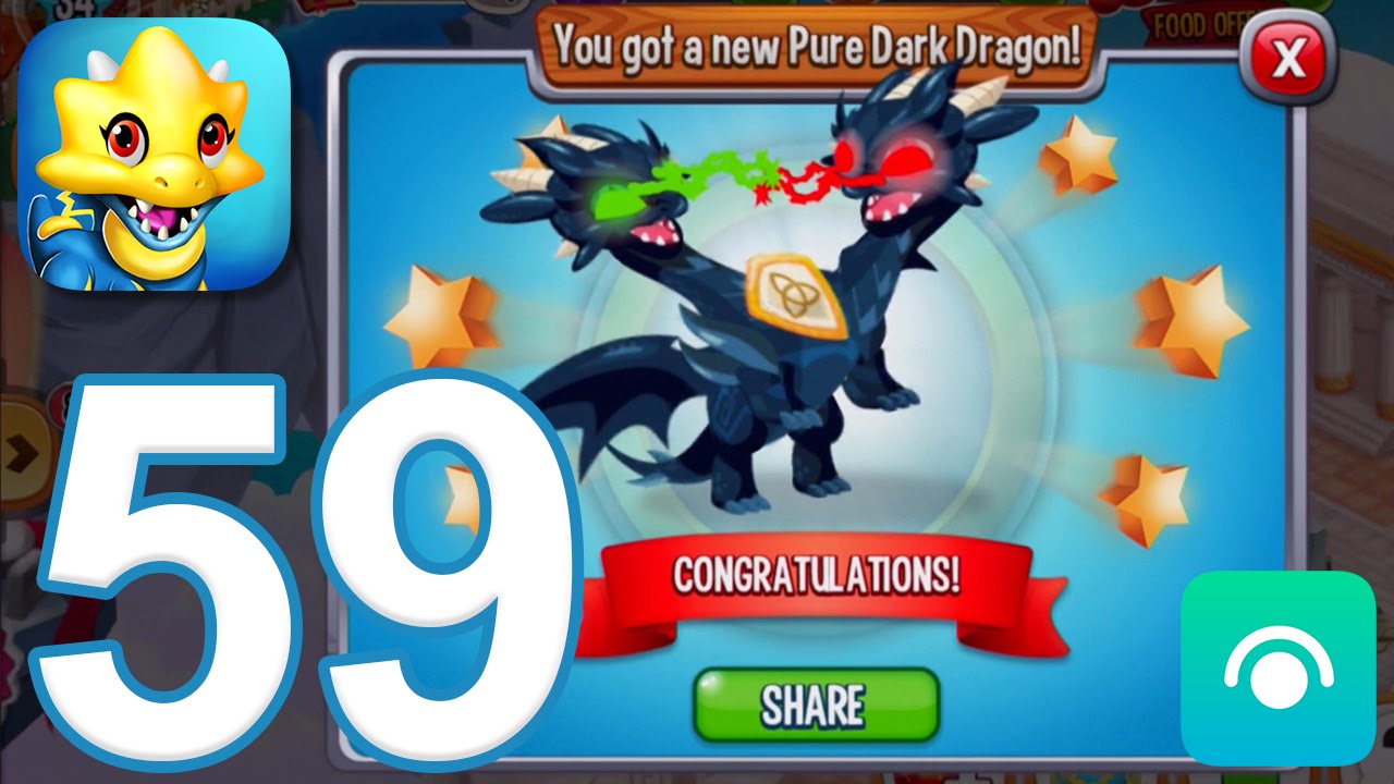 Dragon City Gameplay Walkthrough Part 59 Level 34 Pure Dark Dragon Ios Android