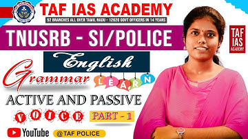 SI & POLICE | ENGLISH GRAMMAR CLASS | ACTIVE AND PASSIVE VOICE PART - 01 | 1 QUESTION CONFIRM