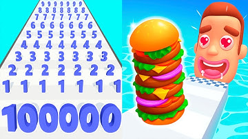 Number Run VS Sandwich Run - All Levels SpeedRun Gameplay Android iOS Ep1