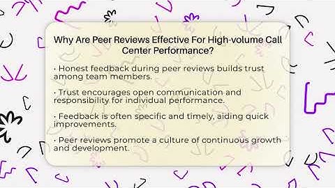 Why Are Peer Reviews Effective For High-volume Call Center Performance? - Call Center Pro Strategies