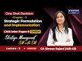 CMA Inter SM Revision Lecture 03 | Strategic Formulation & Implementation | CA Simran Rajani