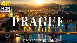 Prague 4K drone view 🇨🇿 Flying Over Prague | Relaxation film with calming music - 4k HDR