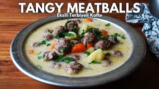 Tangy Turkish Meatball Stew, Eksili Terbiyeli Kofte