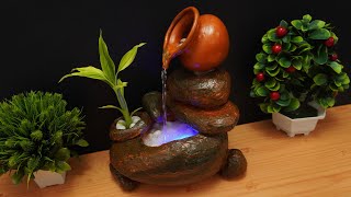 Amazing Rock Fountain | Home Made Desktop Waterfall Fountain | DIY Terracotta Water Fountain