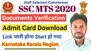 MTS 2020 Document Verification Admit Card Download Kaise Kare || SSC MTS DV For KKR Region