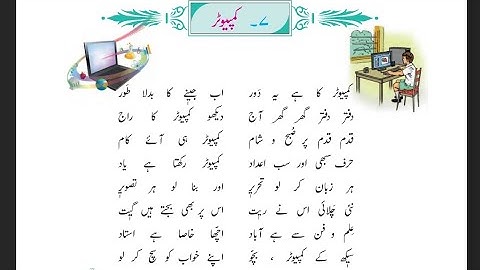 CLASS 2 URDU LESSON NO 7 COMPUTER