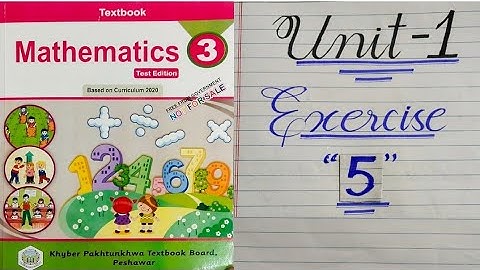 Class 3 Unit 1 Exercise 5 New Mathematics Book Kpk Primary Books