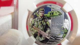 Australian Involvement in Vietnam War Silver Coin from Island Country of Niue NGC Graded PF69 Ultra