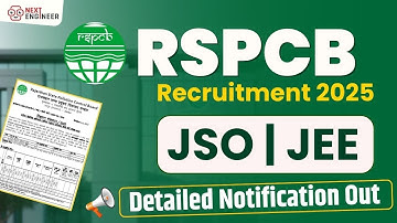 RSPCB Recruitment 2025 🔥 JEE & JSO Vacancy Out | RSPCB JEE JSO Vacancy 2025 | RSPCB Notification Out