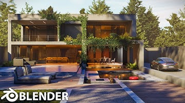 Modern House Design in Blender – Full 3D Environment Timelapse