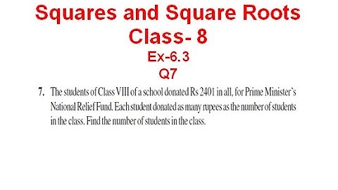 NCERT Solution CLASS-8 (VIII) Mathematics CHAPTER- 6 Squares and Square Roots  Ex-6.3 Q7 @bhullar