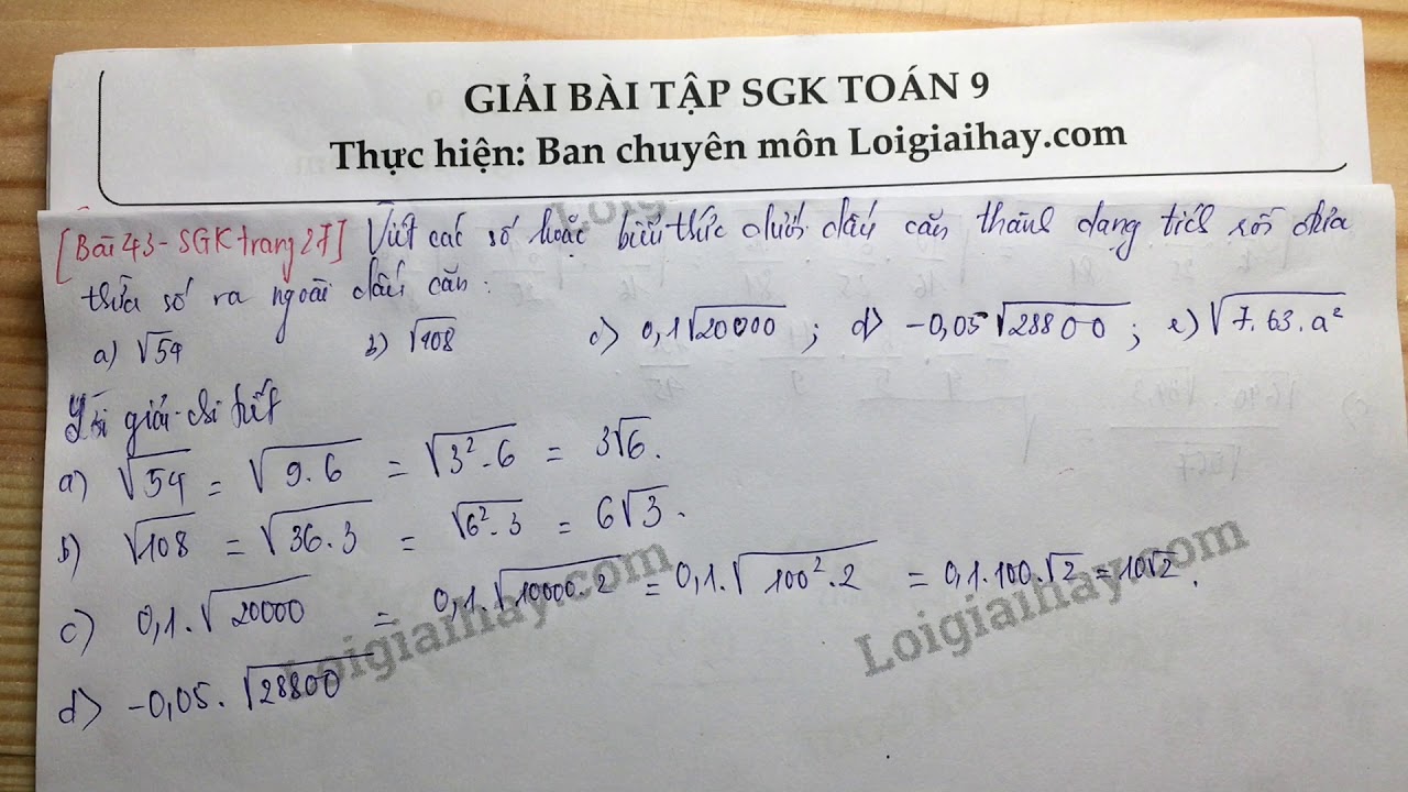Bài 12;13 trang 7 SBT toán 9 tập 1-rút gọn biểu thức chứa căn-toán lớp 9 1