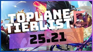 PATCH 25.21 TOPLANE TIERLIST! (LEAGUE OF LEGENDS)
