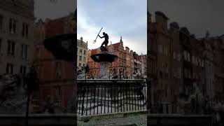 A Tour of the Neptune Fountain Park at Gdansk City, Poland