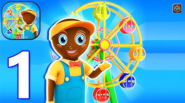 Awesome Park : Idle Game - Gameplay Walkthrough Part 1 Stickman Amusement Park Job (Android, iOS)