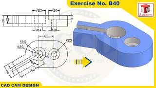 SolidWorks Tutorial for beginners Exercise B40