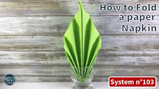 How to fold a paper napkin - Leaf in the glass | Napkin Folding