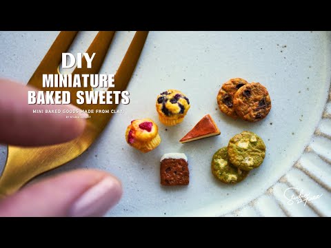 ミニチュア焼き菓子の制作過程 | DIY Miniature Baked Sweets Created from Clay | ミニチュアフード | 樹脂粘土