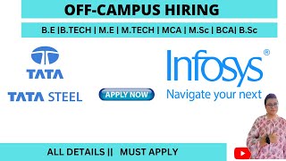 Mass Hiring|| Tata Steel || Infosys || 2020-2022 batch||Apply fast|| Great Opportunity