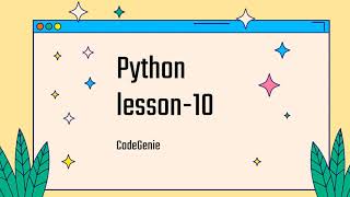 Python lesson 10 - Dictionaries Profile