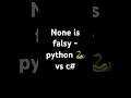 None is falsy in python 🐍