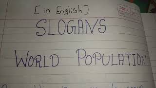 Slogans on World Population// World Population slogans in english //Population Slogans