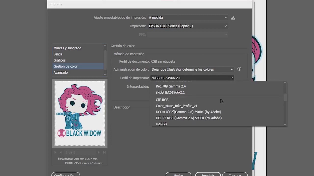 Perfil de color para sublimación. | IMAQ - Equipo, articulos y consumibles para  Sublimación
