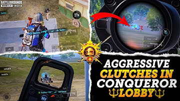 Aggressive Clutches In Conqueror Lobby | Bgmi Rank Push Gameplay 🔱