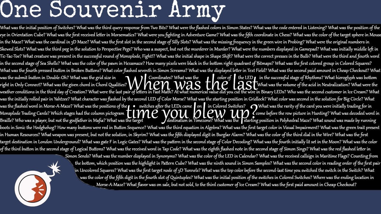 KTANE Defusing The One Souvenir Army YouTube