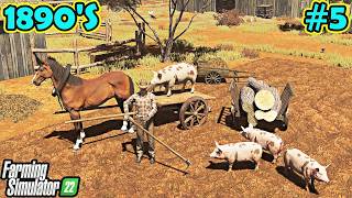 1890'S. Buying pigs. New field. Cutting down trees. Farming simulator 22. FS 22. Timelapse. Ep. 5
