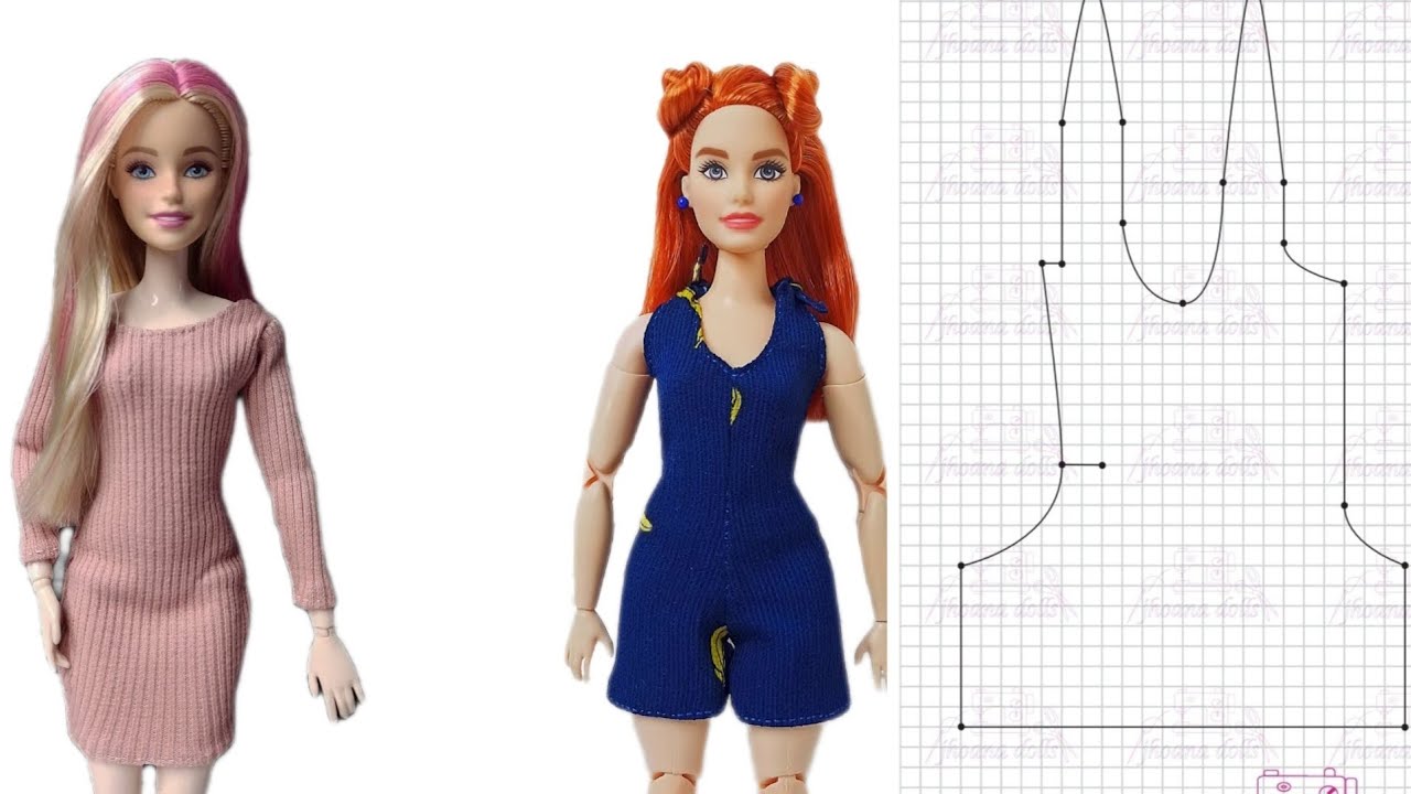 24 vestido y enterizo corto para Barbie (patrones en la descripción)
