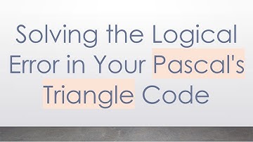 Solving the Logical Error in Your Pascal