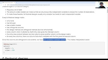 Full factorial design of experiments