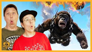 Bigfoot's Parachute Catches Fire as Aaron \u0026 LB Build Box Fort Boats!