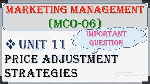 MCO-6 II Unit-11 II Price Adjustment Strategies II @Score_Max