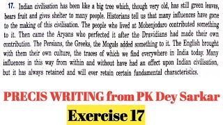 Precis writing from PK Dey Sarkar (Exercise 17)||WBPSC clerkship main, PSC misc, WBCS main