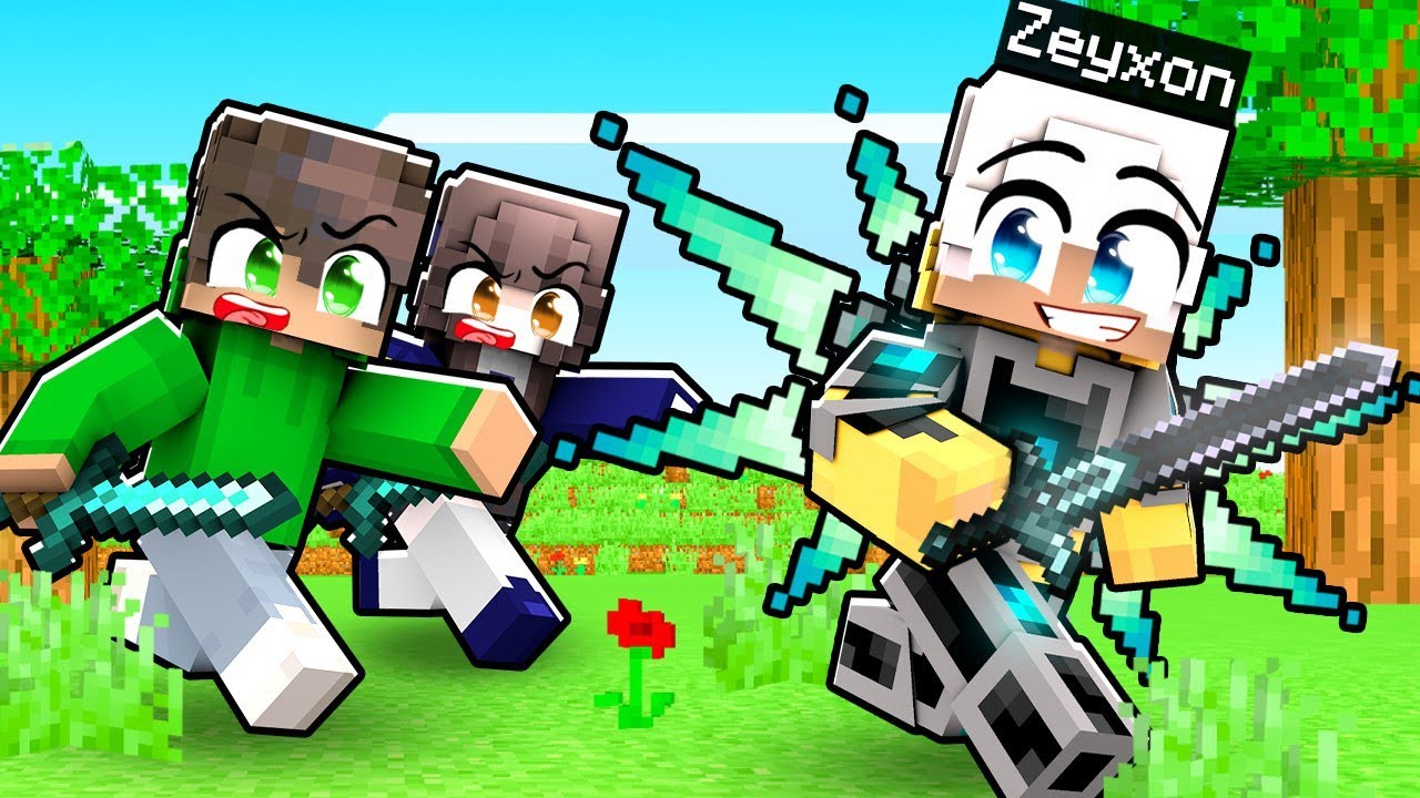 Zeyxon contro 2 CACCIATORI però HO L'ARMATURA DELL'INFINITO in Minecraft!