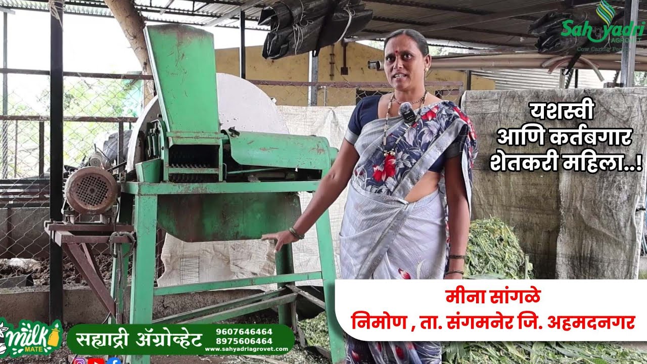 यशस्वी आणि कर्तबगार शेतकरी महिला ..!  #sahyadriagrovet #womenpower #chaffcuuter