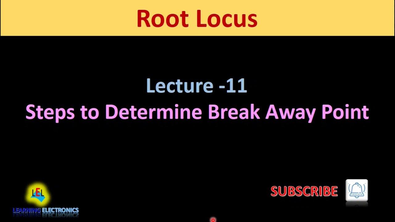 Steps to determine Break Away Point in Root Locus with solved example
