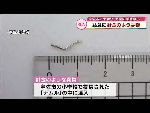 小学校の給食に1センチほどの針金混入　2年生の男子児童が発見　原因を調査中　大分県宇佐市