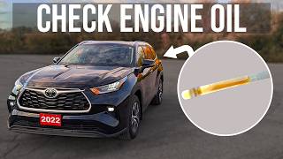How to Check Engine Oil Level - Toyota Highlander (2020-2026)