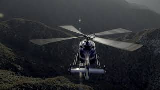Aaron Fitzgerald flying the Red Bull BO-105 Helicopter.