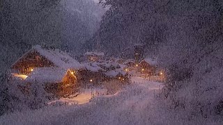 Cold Blizzard Sounds & Arctic Mountain Wind at a Frozen Cabin┇Icy Snowstorm┇Cold Winter Ambience