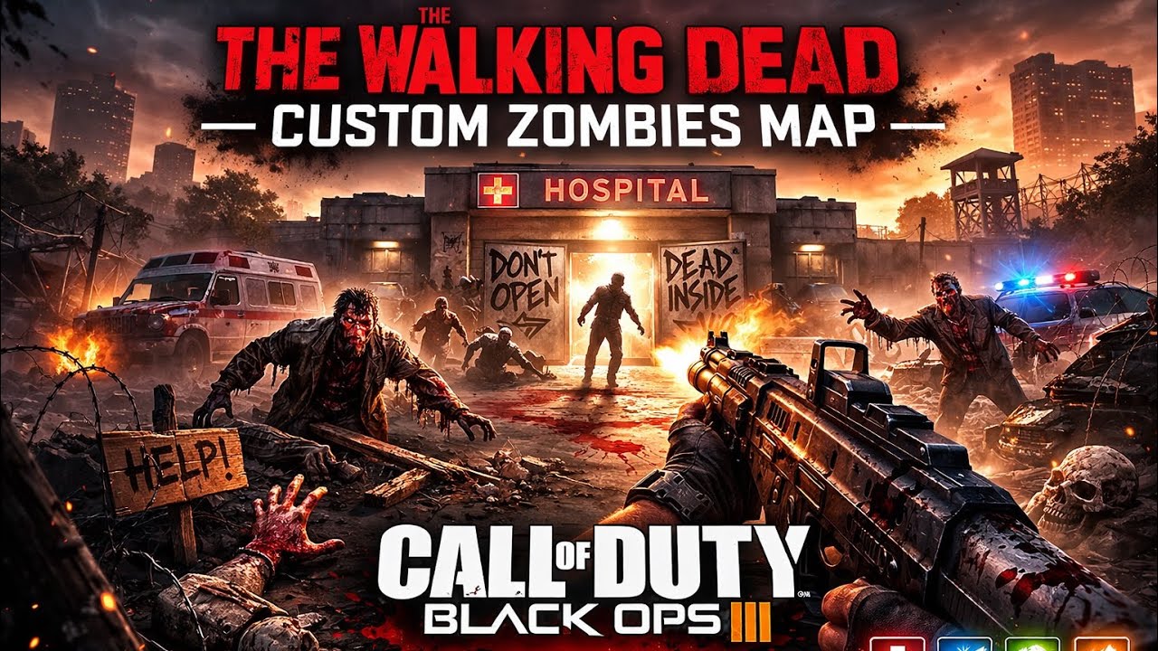 THE WALKING DEAD CUSTOM ZOMBIES MAP!!!! Call Of Duty Black Ops 3 - YouTube